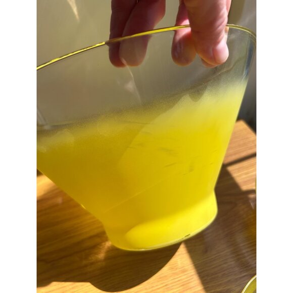 Blendo yellow gold rimmed large salad bowl set MCM - Picture 7 of 10